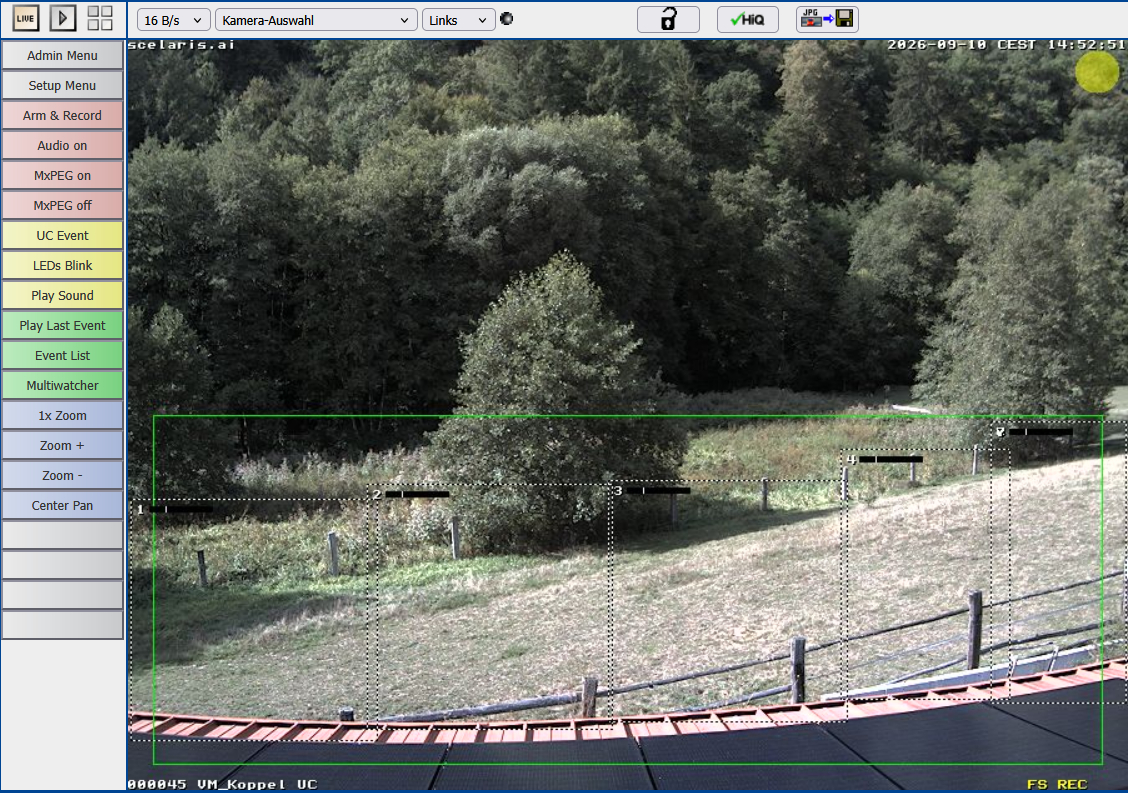 MOBOTIX camera view of the pasture monitoring site